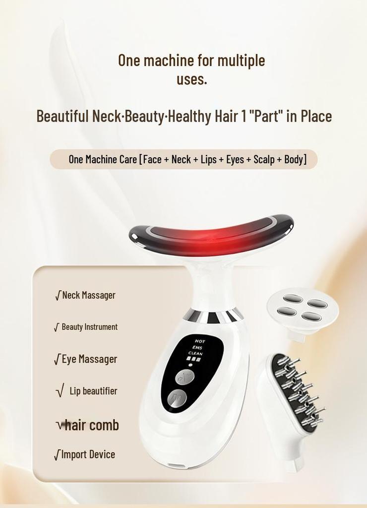 Portable Anti-Wrinkle Neck & Nasolabial Massager | Smart EMS Beauty Device