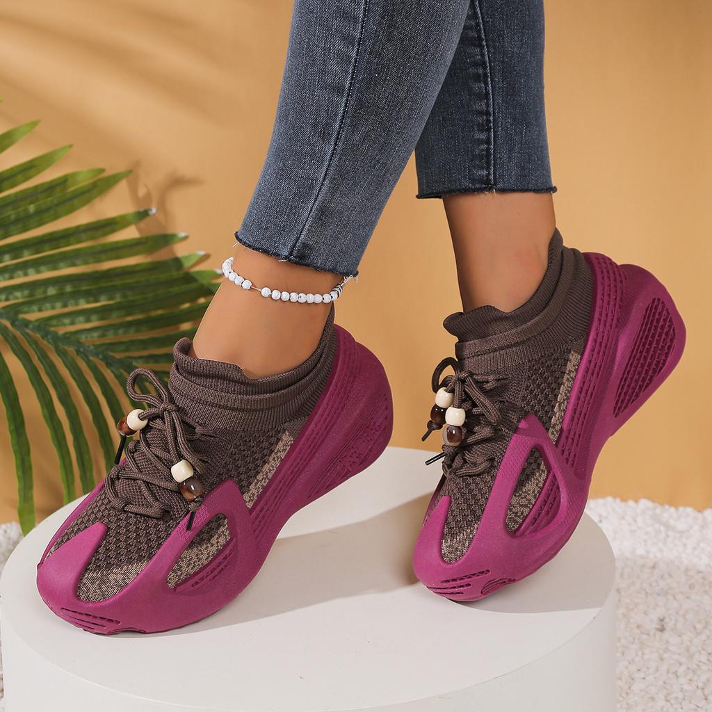 2025 New Women Platform Sneakers High Quality Outdoor Running Tennis Sneakers Women Lace Up Breathable Casual Sports Shoes Women
