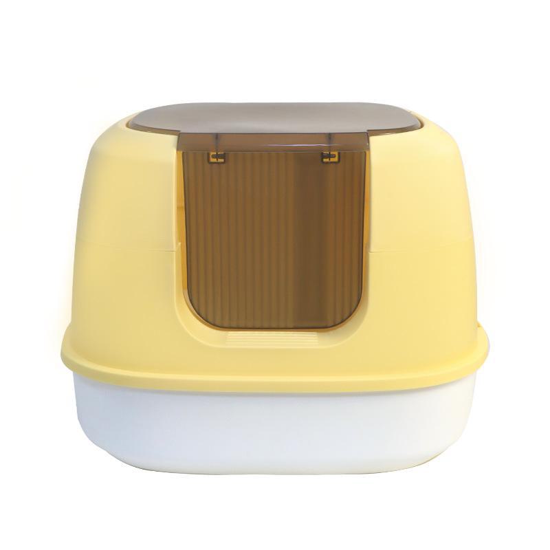 Foldable Fully Enclosed Large Cat Litter Box with Front Entry