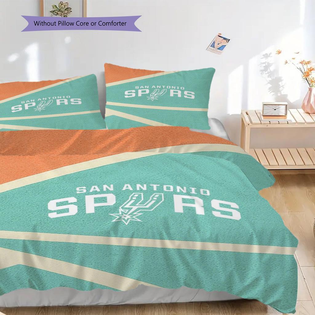 Biancheria da letto San Antonio Spurs(1 * copripiumino + 2 * federa, senza nucleo)Regalo di compleanno di Natale Morbido e confortevole