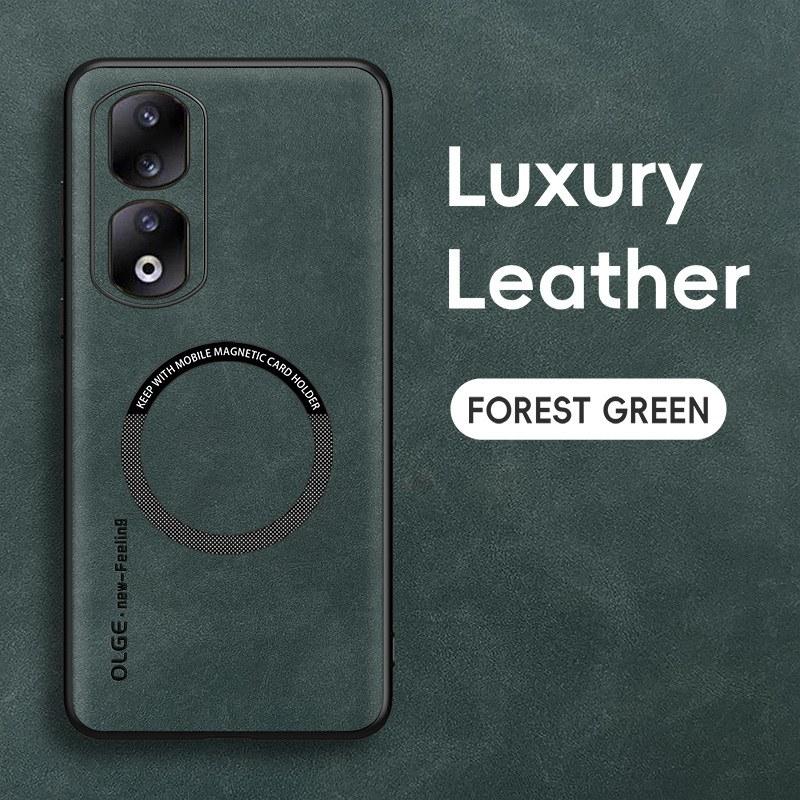 Magnetic Wireless Charge Leather Phone Case for Honor 90 80 70 60 Pro SE / 80 GT 90 Lite X50i Shockproof Soft Bumper Cover