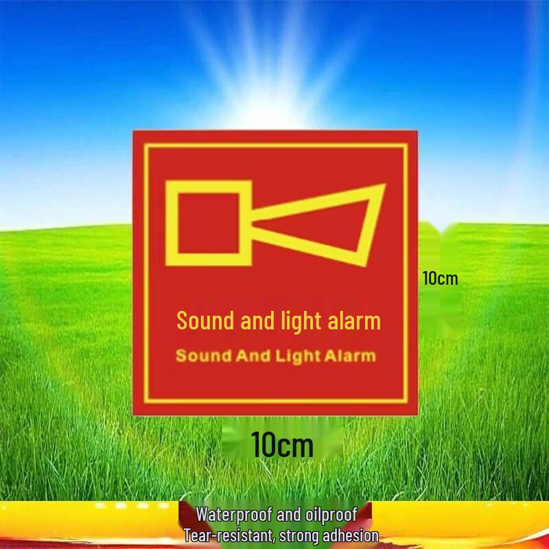 WEZHO Self-Adhesive Fire Safety Warning Stickers - Sound & Light Alarm