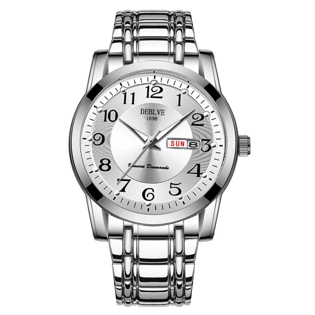 Luxury Mens Watches Luminous Waterproof Stainless Steel Watch Quartz Men Date Calendar Business Wristwatch Relogio Masculino