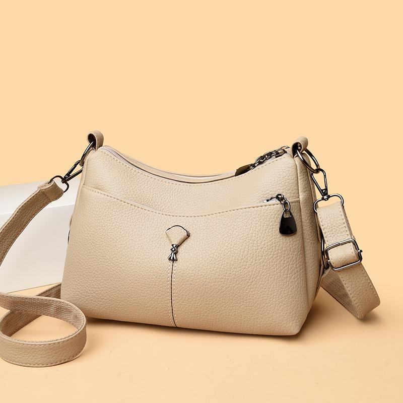 Multi-layer Shoulder Bag Middle-aged Mother Bag PU Messenger Bag