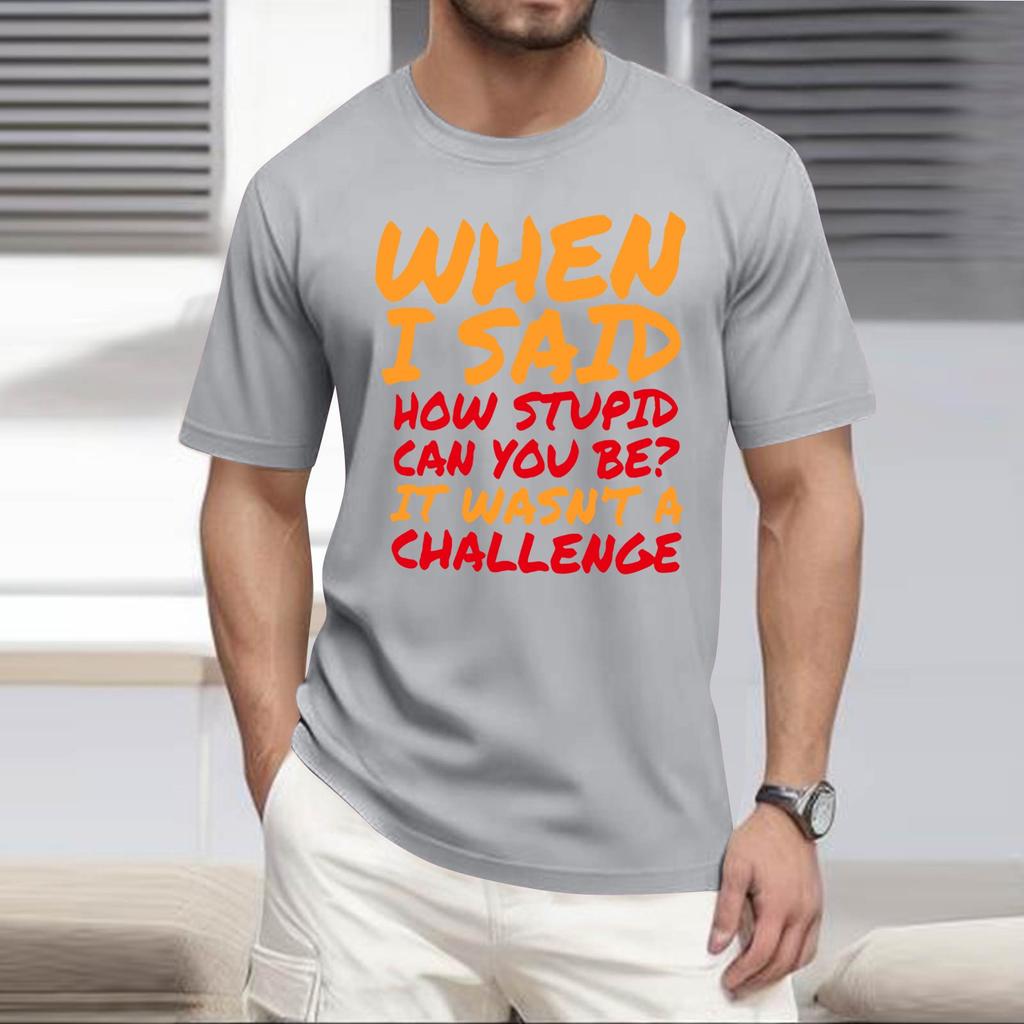 Summer Men's Popular T-shirt Printed Round Neck Short Sleeve T-shirt