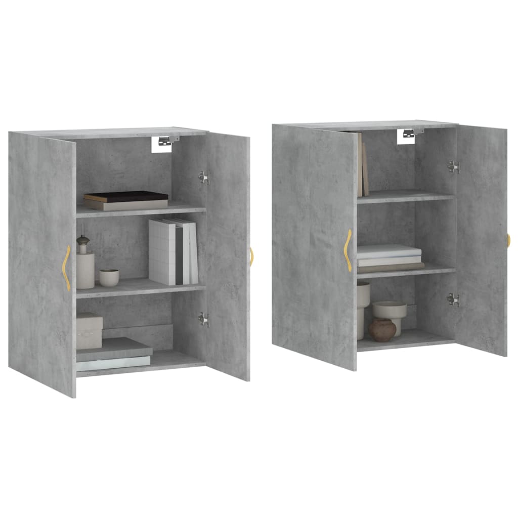 Wall Cabinets 2 pcs Concrete Grey 69.5 x 34 x 90 cm