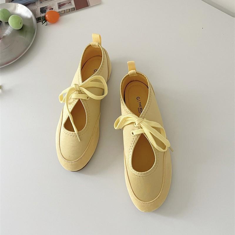 

Fashion IPPEUM Ballet Flats For Women 2025 New Fashion Round Toe Soft Ballerina Shoes 245 жёлтый