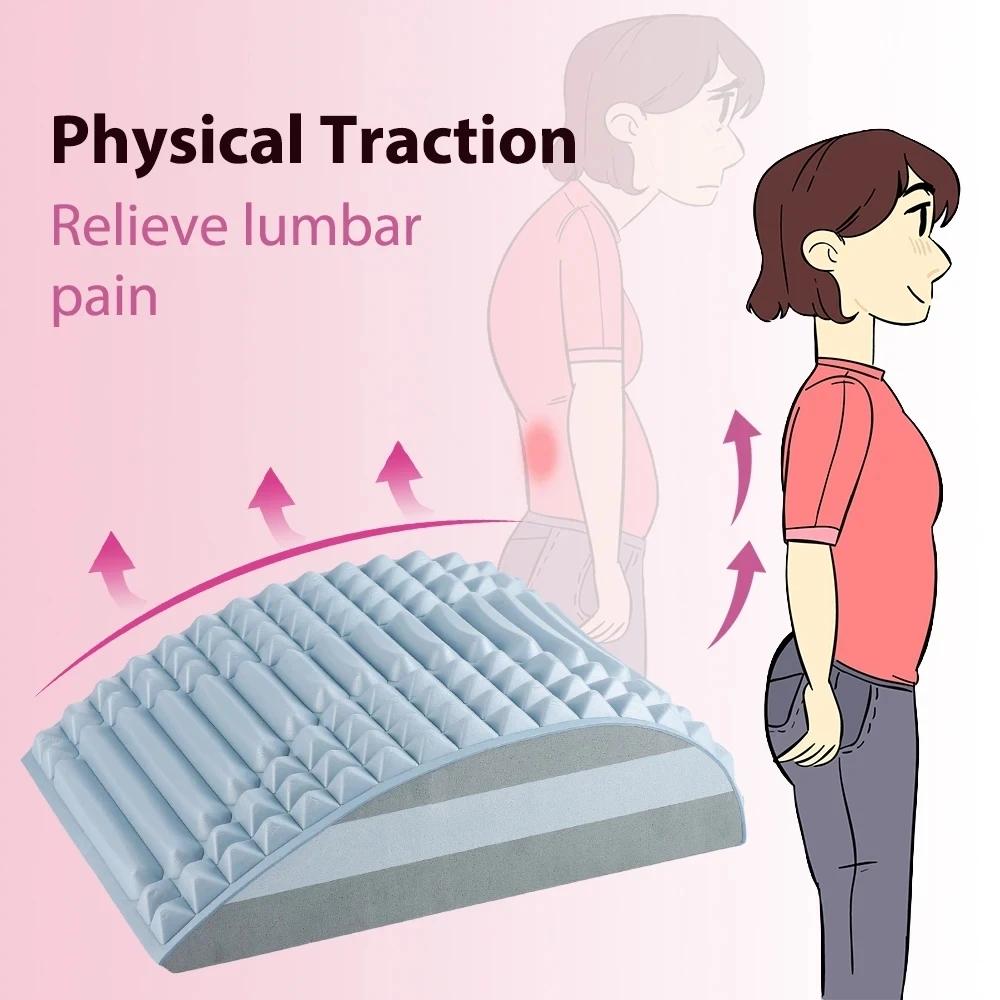 Lumbar Stretcher Pillow Massage Relaxation Back Relief Spine Posture Correction Stretching Waist Exercise Assist Yoga Equipment