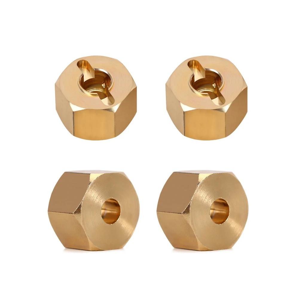 4 Pcs Brass Weighted Wheel Hex Hub 8/9/10MM For 1/10 Rc Crawler Vehicle Axial SCX10 90046 RR10 RGT 86100 MST UTB18 Parts