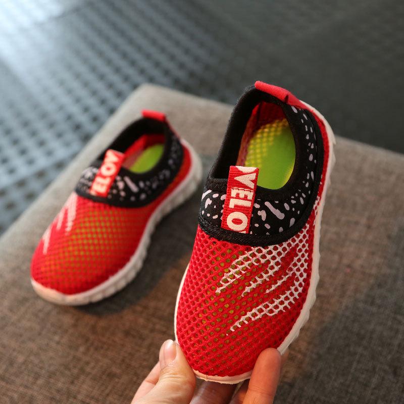 

Kids Sport Shoes Lightweight Children Shoes for Girls Boys Breathable Mesh Infant Baby Sneakers Size21-38 22 красный