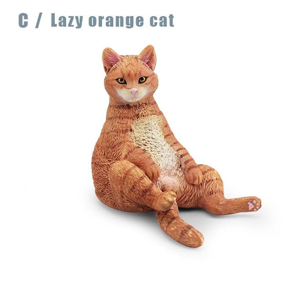 Kids Doll Toy Cat Figures Desktop Decor Cat Ornament Exquisite Cat Model