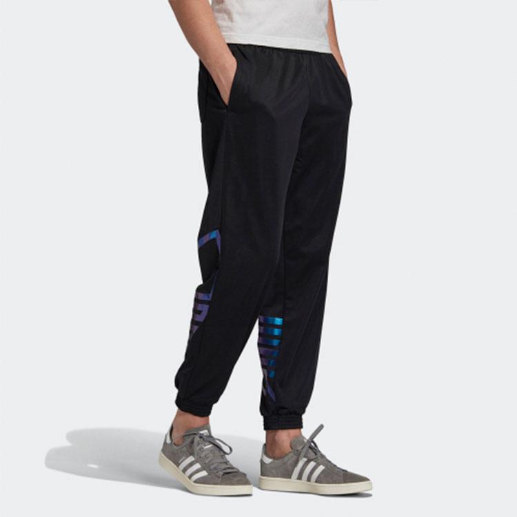 adidas Originals Zeno Track Pants With Logo Print Slim Fit Mid-Rise Knit Men Bottoms Black FS7331