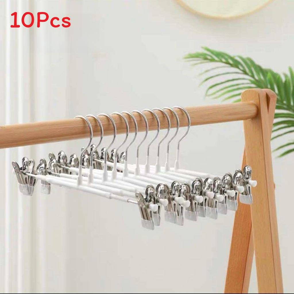 Standard Wardrobe Pants Hanger With Non Slip Stainless Steel Clips For Home Storage And Organization