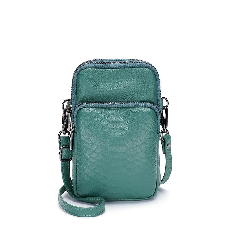 Skórzana Torba na Telefon Komórkowy Crossbody Damska z Pierwszej Warstwy Skóry Bydlęcej Wzór Aligatora Torba Damska na Ramię Torba na Telefon Komórkowy Mini