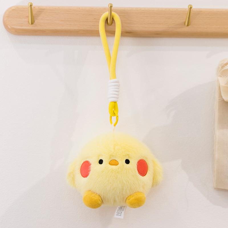 Creative Unzipping Pinch Ball Plush Keychain Cute Cow Rabbit Cat Backpack Pendant Cartoon Doll