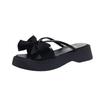 Slippers women's outer wear summer new fashion bow small plaid thick bottom non-slip sandals