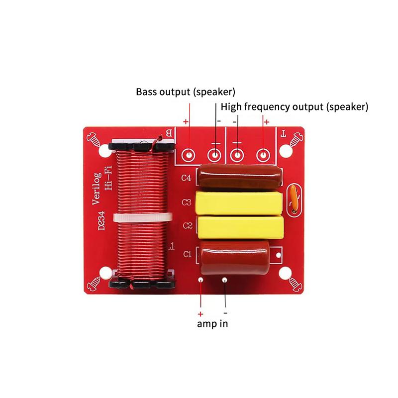 80W 2 Way Crossover Filters Module Hifi Speaker Treble Bass Dual Frequency Divider Crossover For Diy Home Video Audio Speaker