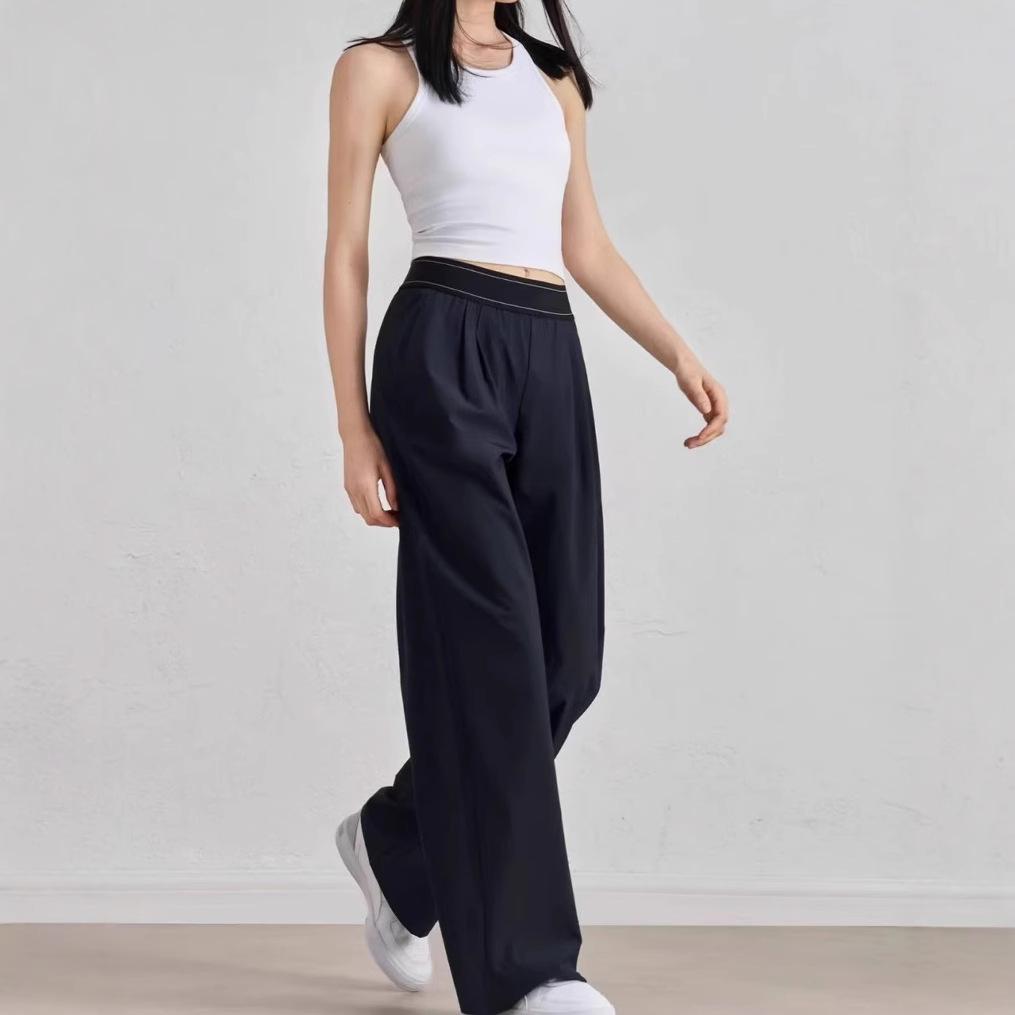 

Женские спортивные брюки с высокой талией и широкими штанинами - Повседневные, для улицы, в западном стиле S 88-121 lbs серый