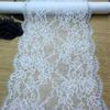 22.5cm Wide White Elastic Chantilly Eyelash Sewing Lace for Lingerie, Bra, Underwear, Garment, Wedding Dress & Crafting