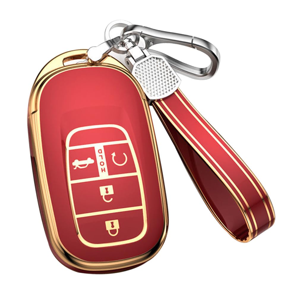 

KUNIO Чехол для смарт-ключа Honda, Чехол для ключа, Держатель для ключа, Подходит для HONDA Fit, Odyssey, Step красный