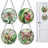Stained Glass Suncatcher 4 Pieces Acrylic Animal Ornament 6.3in Window Suncatcher For Mom Lady Grandma Man Birthday Door Garden