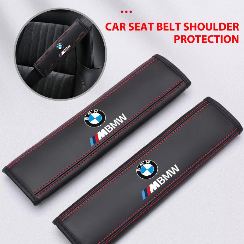 Leather Car Seat Belt Shoulder Protector Padding Accessories For BMW M 1 3 4 5 6 7 Series M3 M6 F01 F02E34 E36 E70 F10 X6 X1 Cyfp80