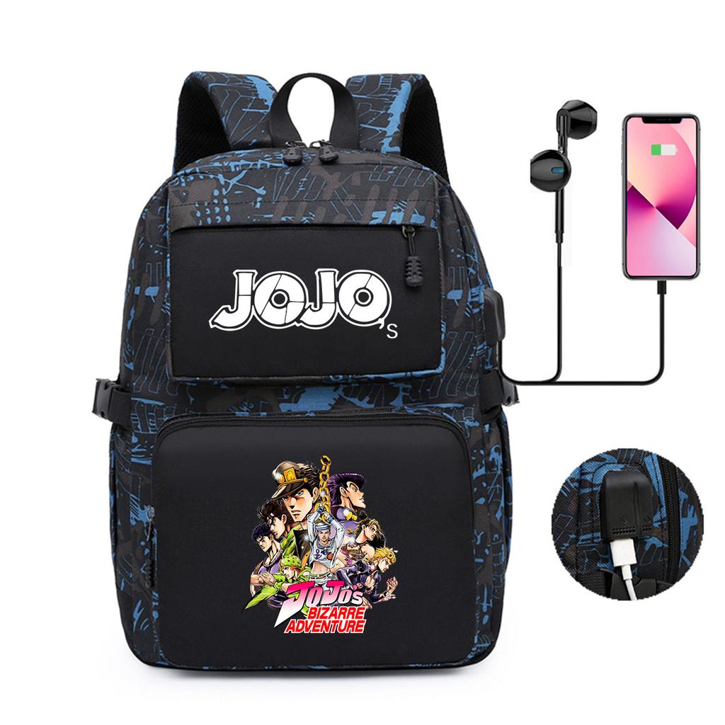 Peripheral Printed Backpack Youth Student School Bag Usb Computer Bag Backpack