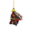 Christmas Firefighters Double sided Acrylic Car Pendant Fireman Xmas Tree Hanging Decoration Fireman Noel Ornaments Navidad