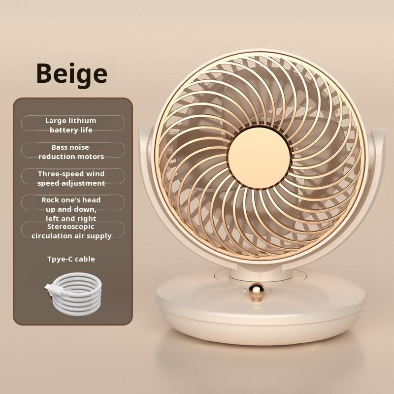 Desktop Electric Fan Silent Outdoor Camping Fan Portable Wall-Mounted Fan Mute Long Endurance Electric Fan 211x161x82mm