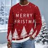 Men's Christmas Neck Pullover Sweatshirt - Hoodless Long Sleeve Holiday Top