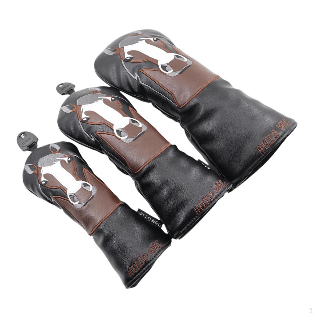 3 Pack Golf Wood Headcovers for Club