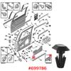699786 Door Weatherstrip clips Side Body Moulding Strip Trim Fastener clips FOR Peugeot 206 307 406 Citroën C8