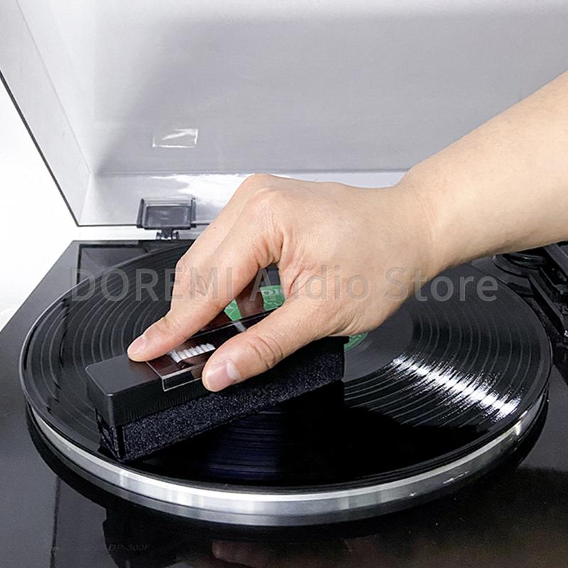 Vinyl Record Player Cleaning Brush Anti-Static Dust-proof CD/LP Cleanr Kit Velvet Brush Set for Turntable Needle Phonograph