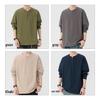 MIIOW T-shirt da uomo a maniche lunghe in puro cotone