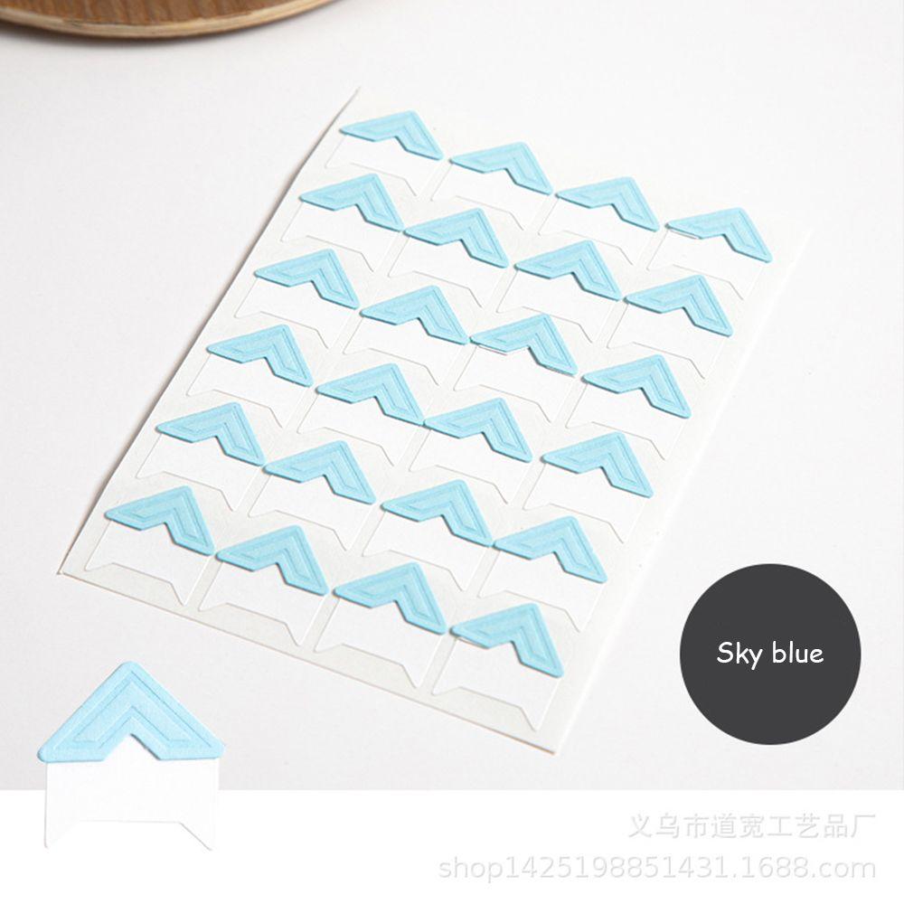 10sheets/24Pcs Colorful Photo Corner Scrapbook Paper Handmade Picture Frame Stickers DIY Home Decor