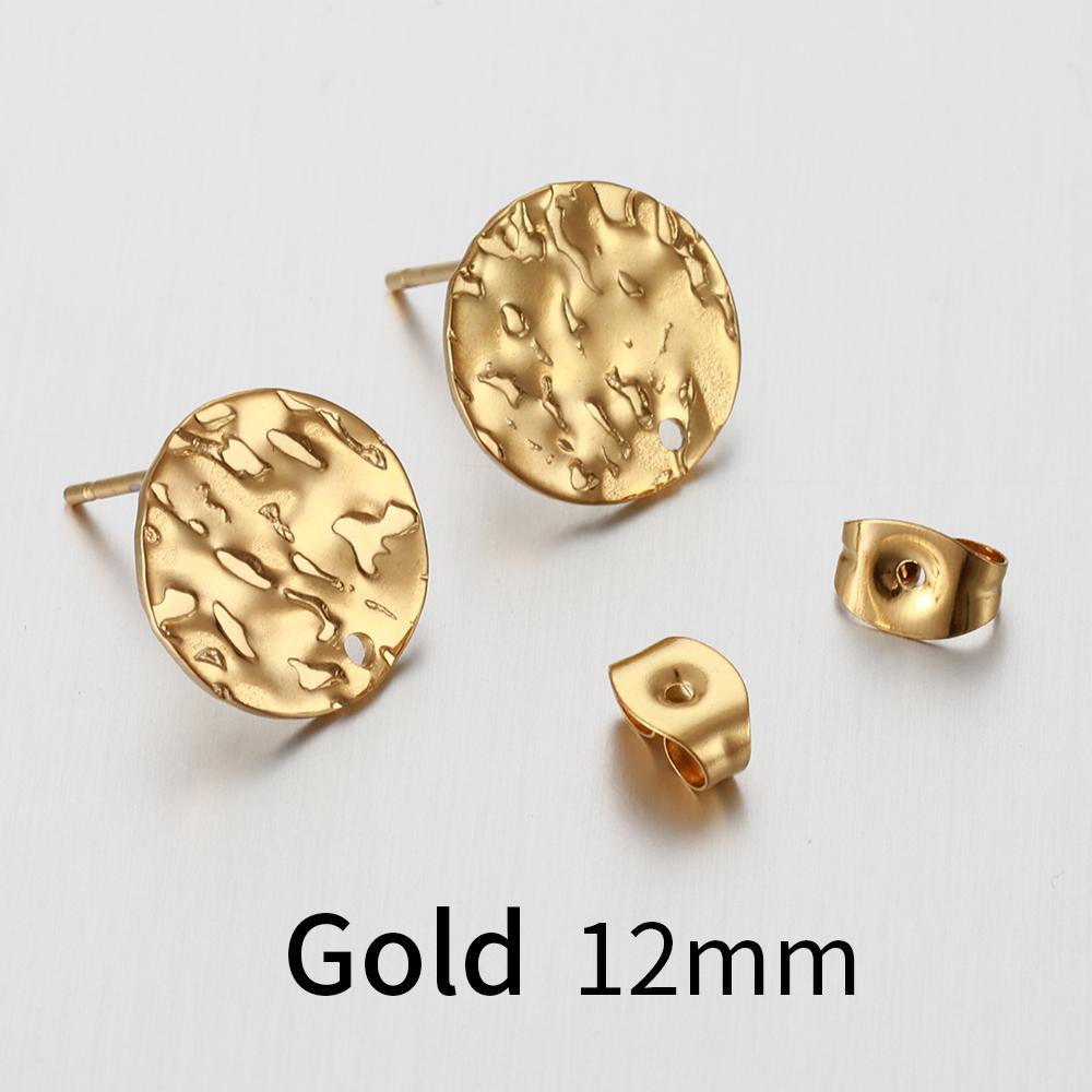 5Pairs Stainless Steel Embossing Round Ear Studs Ear Plug Set Earring Posts Back Stoppers Earrings Piercing DIY Jewelry Making