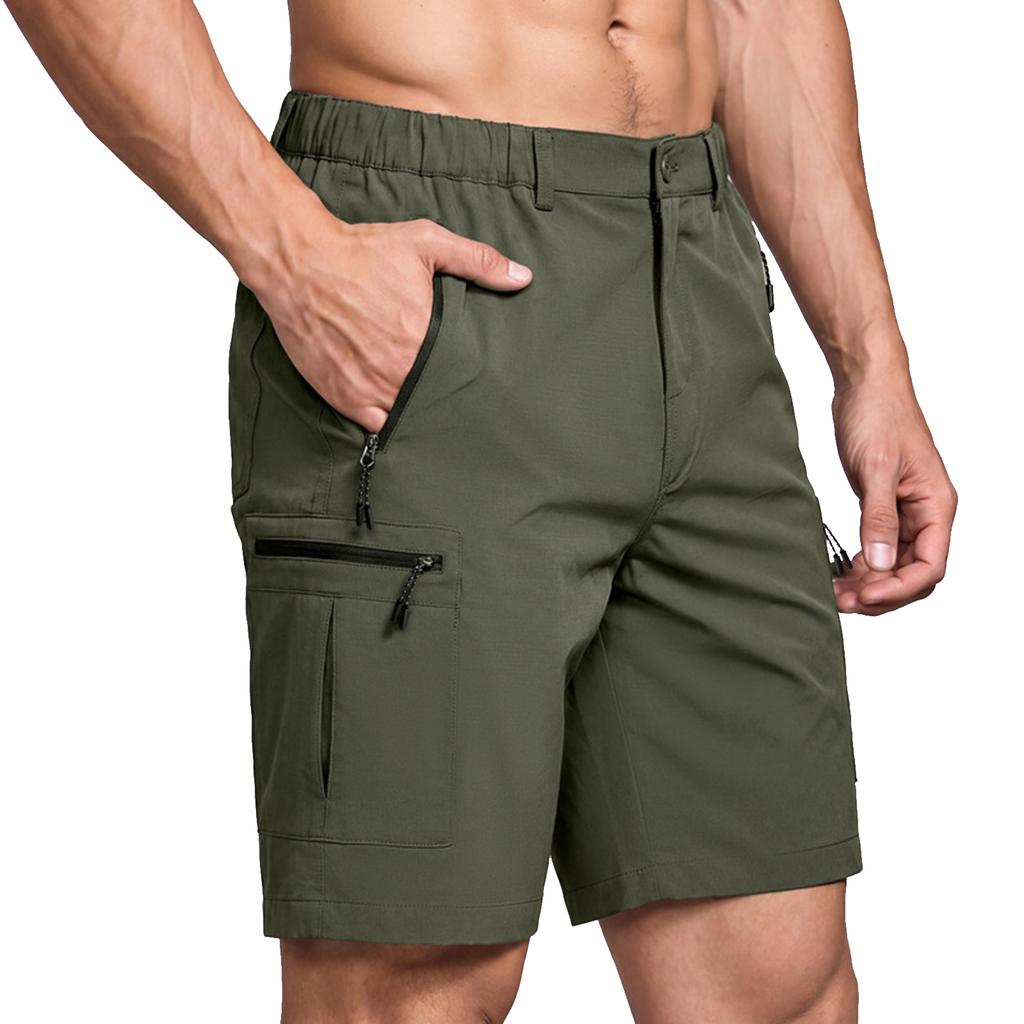 Men's Casual Drawstring Waist Lightweight Stretch Athletic Shorts with Zip Pockets Comfortable Fit Breathable Fabric