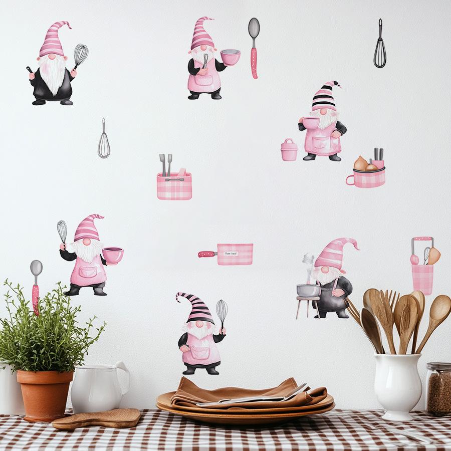 Cartoon Dwarf Kitchen Utensils Wall Stickers Kitchen Wall Decoration Stickers