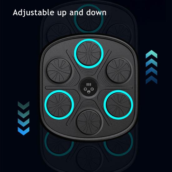 Smart Music Boxing Machine Wall Mounted Speed Modes Adjustable Electronic LED Boxing Training Target Punching Pad Home Gym Workout Equipment
