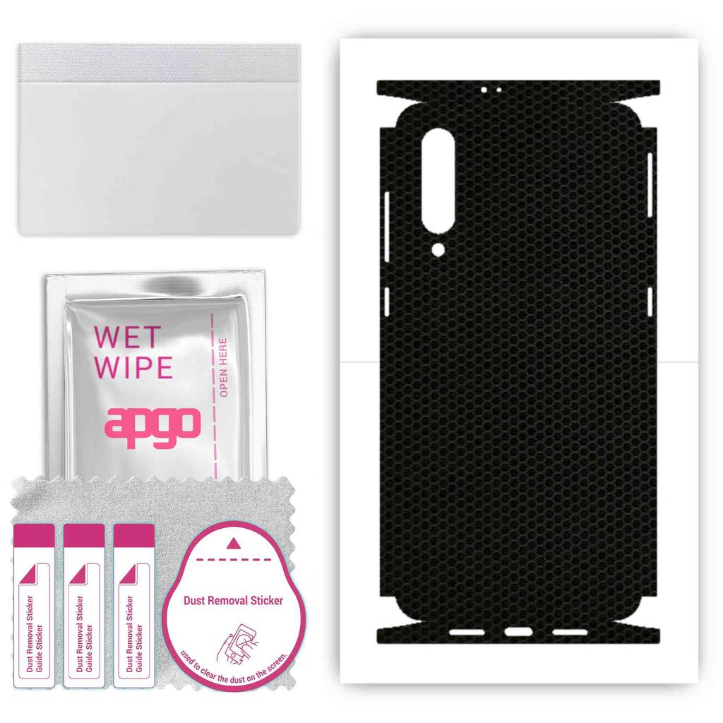apgo Protective Skin Sticker for the back+sides compatible with Xiaomi Mi 9, Full Wrap Film, Foil, Vinyl - Pattern Matrix