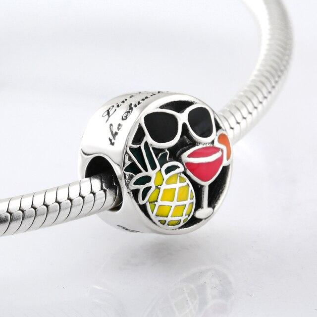 Perles fines en argent sterling 925 de forme ronde La famille est là où l'amour grandit Perles fines à faire soi-même adaptées aux bracelets à breloques originaux Fabrication de bijoux