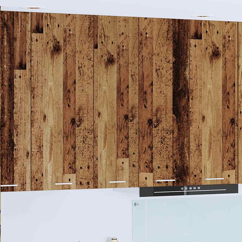 Hanging Cabinet with Door Rustic Wood Look 30 x 31 x 100 cm Engineered Wood