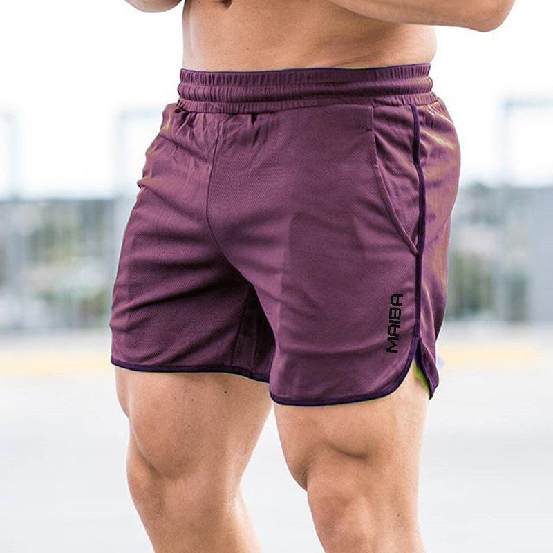Pantaloncini da bodybuilding fitness da uomo Palestre estive da uomo Allenamento da uomo in mesh traspirante Pantaloni corti da spiaggia per abbigliamento sportivo ad asciugatura rapida