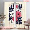 2pcs 2D Flat Printing Window Curtains Floral Market Tokio Polyester Without Electricity Festive Holiday Perfect for Festive Wall