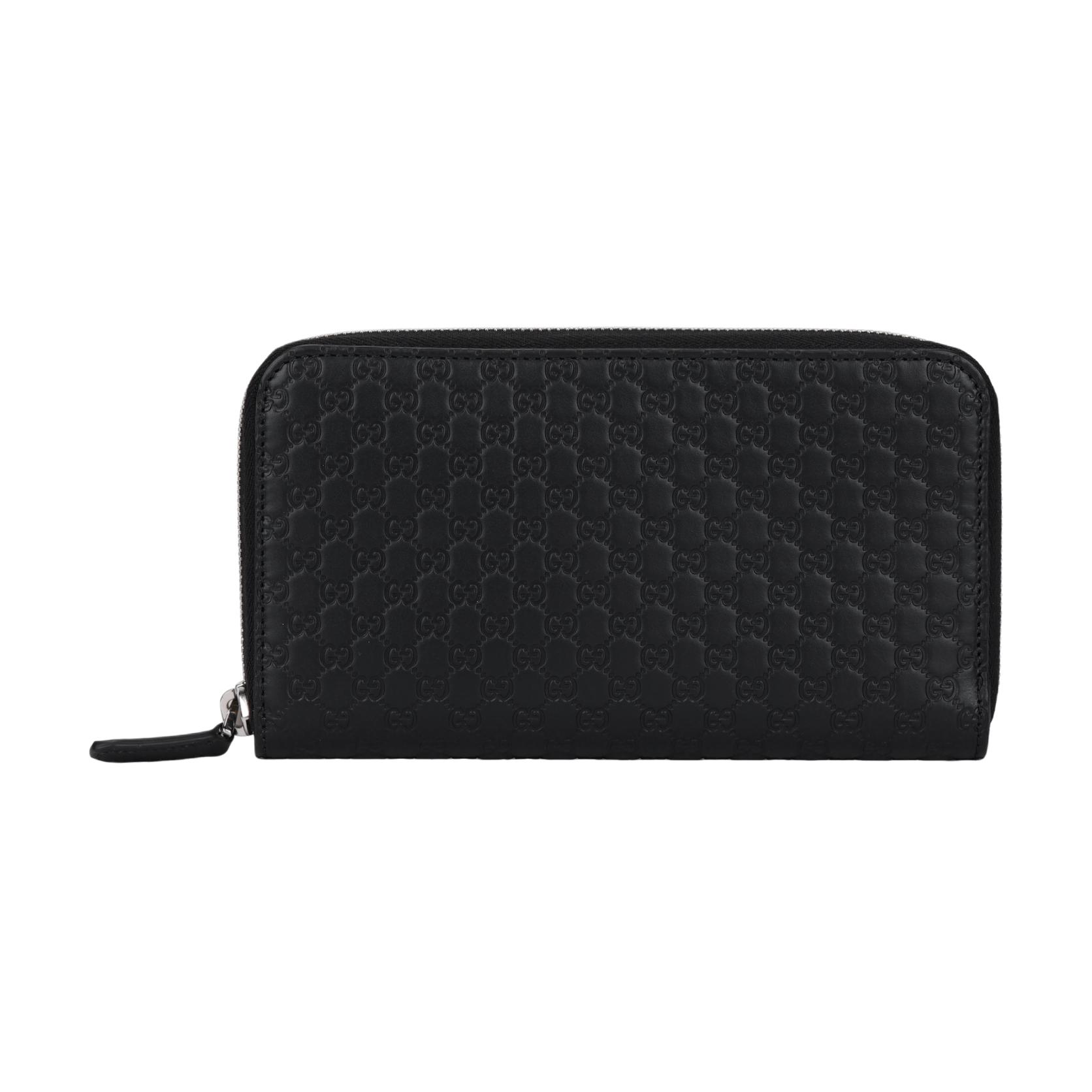 

Gucci Monogram Logo Embossed Long Zipper Leather Clutch Wallet Men Wallet Black 544473-BMJ1N-1000 Basic Set (Bag+Dust Bag)