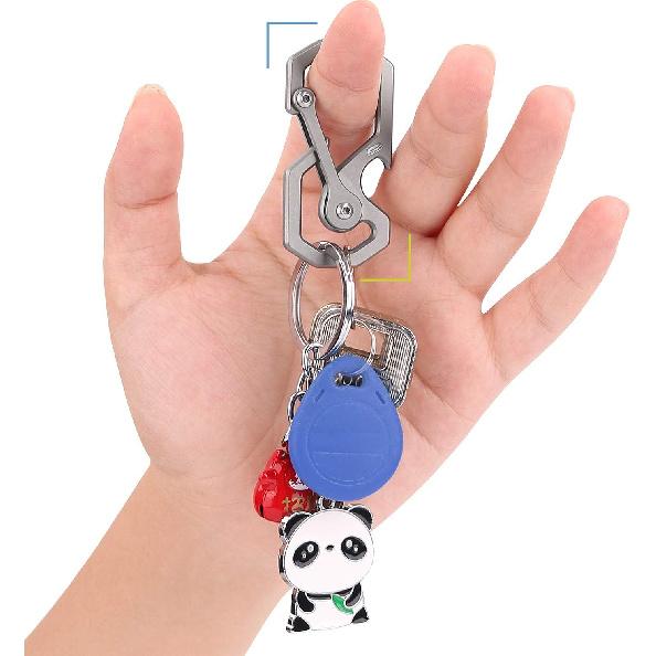Titanium Keychain, Multifunctional Carabiner Clip Key chain Heavy Duty Car Key Organizer with Bottle Opener