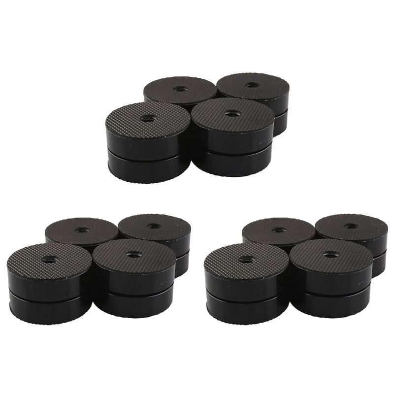 

ABUL-12PCS Hifi Speaker Isolation Feet Cushion Pads Stand Feet 40X23mm Aluminum Vibration Dampener Black чорний