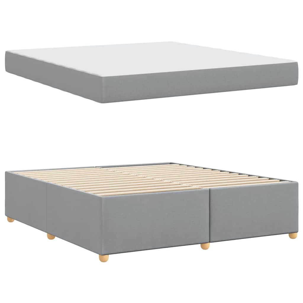 Bed Frame with Mattress Light Grey 180 x 200 cm Fabric