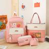 School bag four-piece female backpack fashion student large capacity backpack backpack student schoolbag