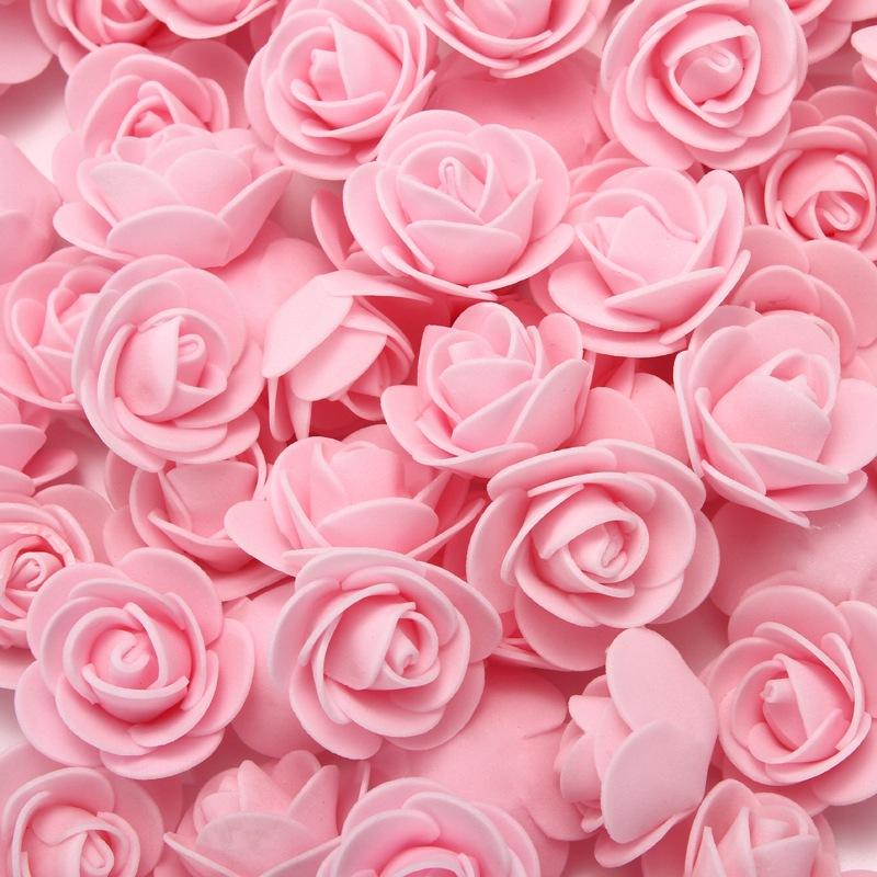 50/100/200 Pieces Teddy Bear of Roses 3cm Foam Wedding Decorative Christmas Decor for Home Diy Gifts Box Artificial Flowers